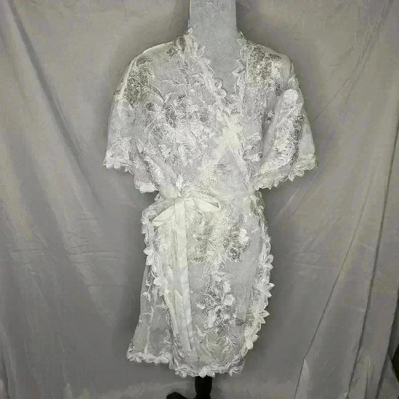 White brand lace bridal robe size M/L - Picture 1 of 7